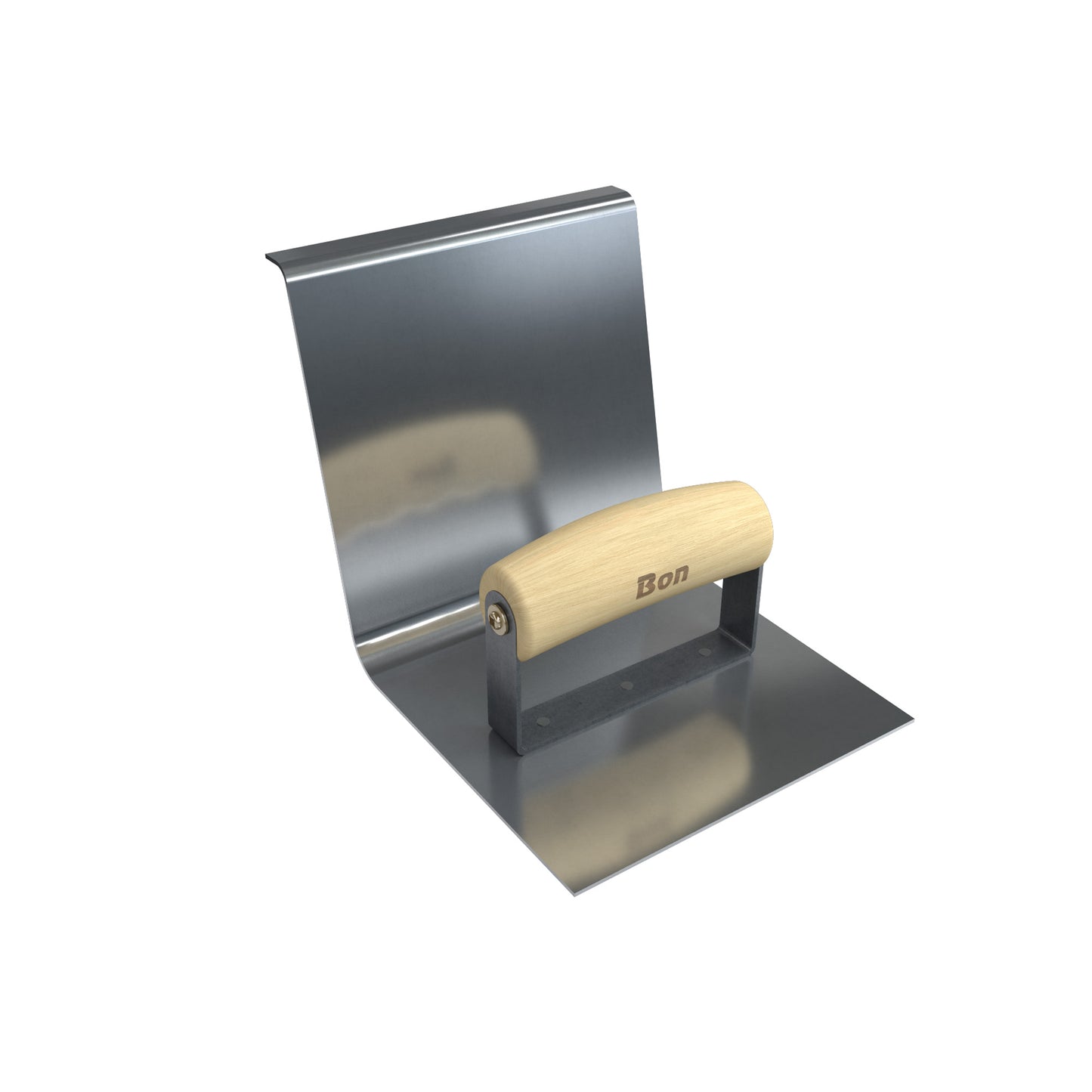 Epoxy Base Tool - Stainless Steel - 6" x 6" - 3/4" Radius - 6" Lip - Wood Handle