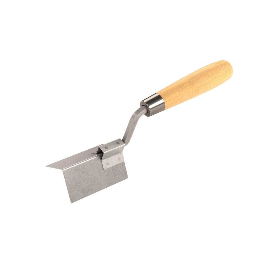 Outside Corner Tool - Stainless Steel - 1.5" x 1.5" - Wood Handle