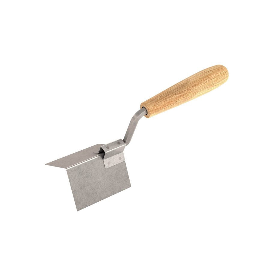 Outside Corner Tool - Stainless Steel - 2" x 2" - Wood Handle