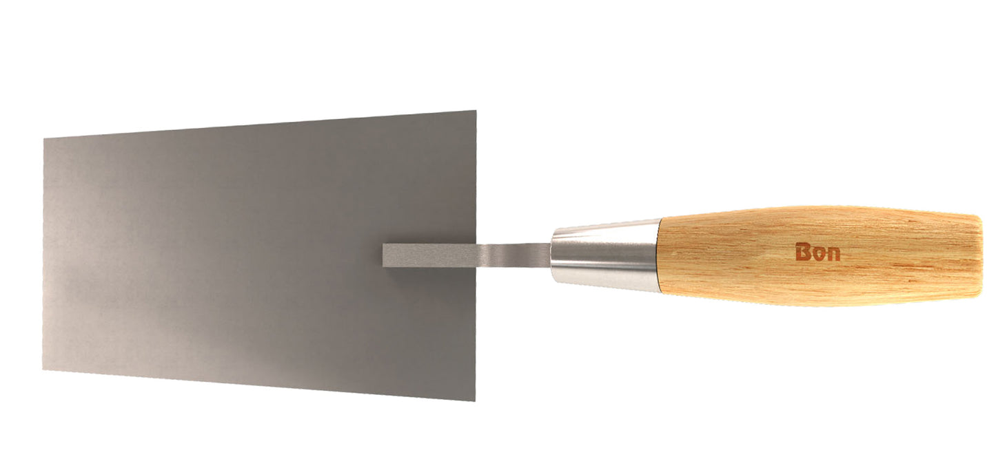 Stainless Steel Bucket Trowel with Wood Handle - 7" x 4-7/8" To 3-5/8"