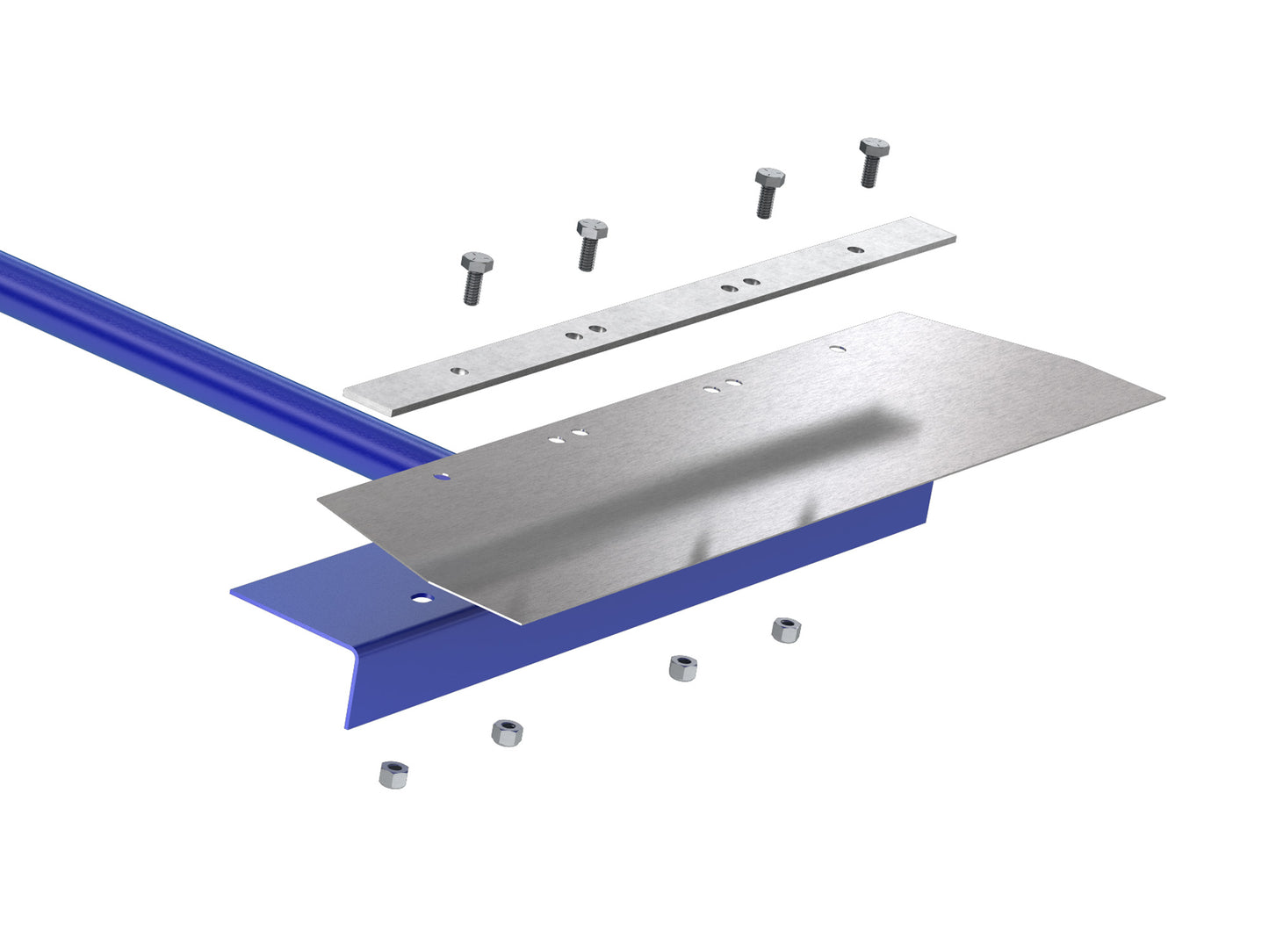 Raspador de piso - Hoja de acero cuadrada - 18" - Mango de acero de 5'