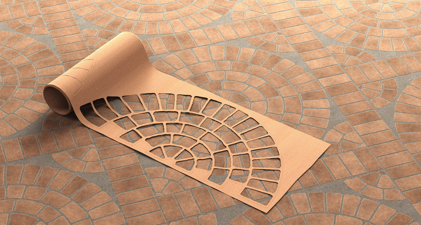 Plantilla de papel - Círculo de adoquines - 1,63 m de diámetro