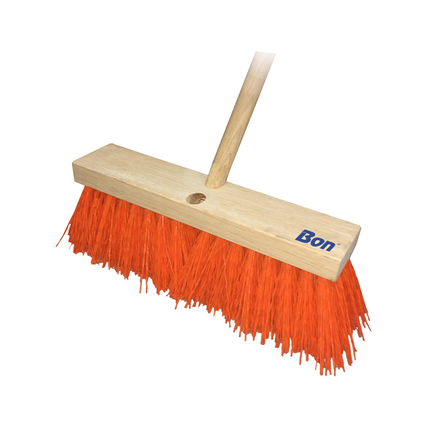 Street Broom - 5" - Hi-Vis Orange Poly - 24" - Wood Handle