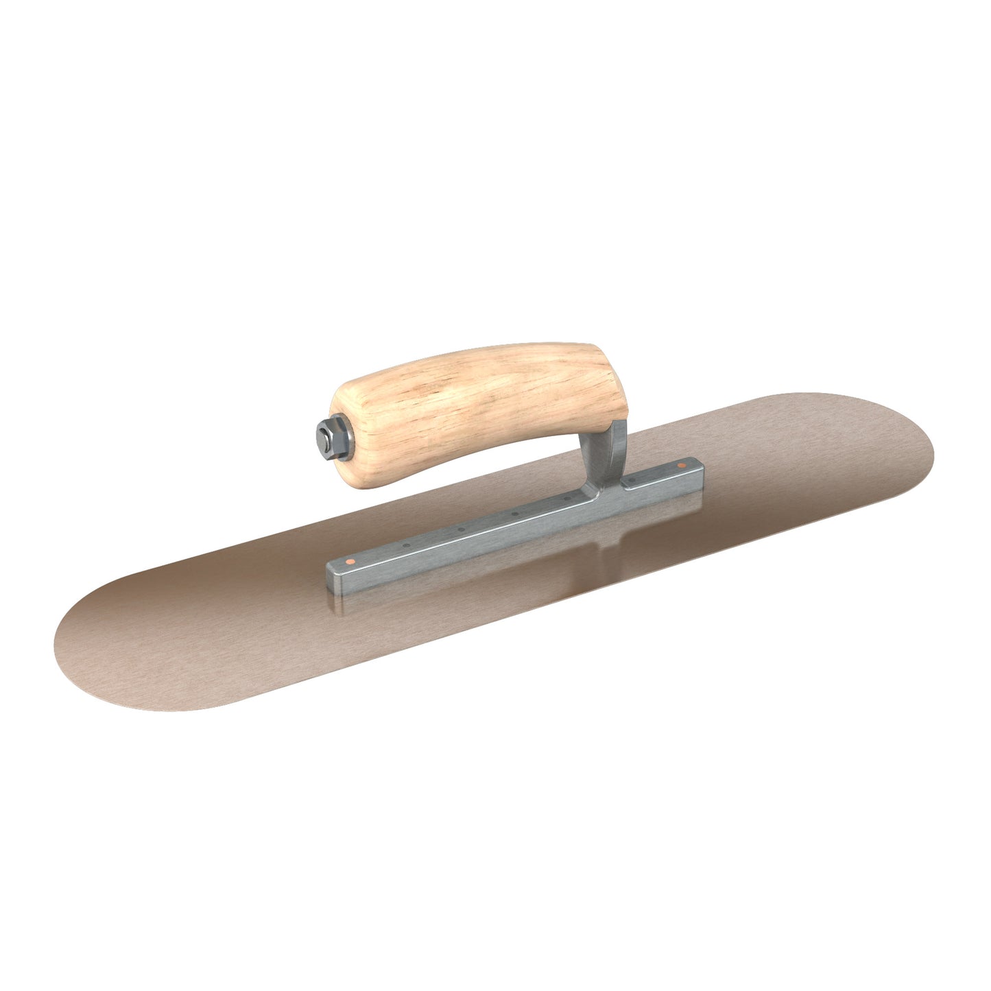 Bon Steel City Golden Stainless Steel Pool Trowel with Camel Back Wood Handle - 14" x 4"