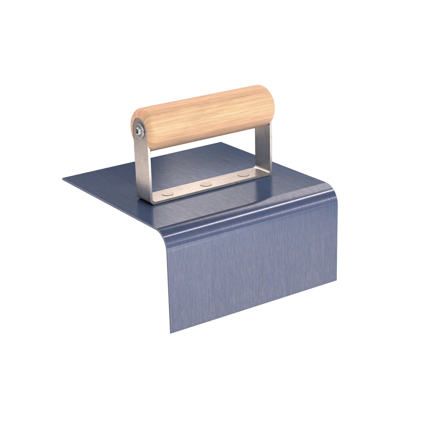 Step Tool - Outside - Blue Steel - 6" x 6" - 1/2" Radius - 4" Lip - Wood Handle