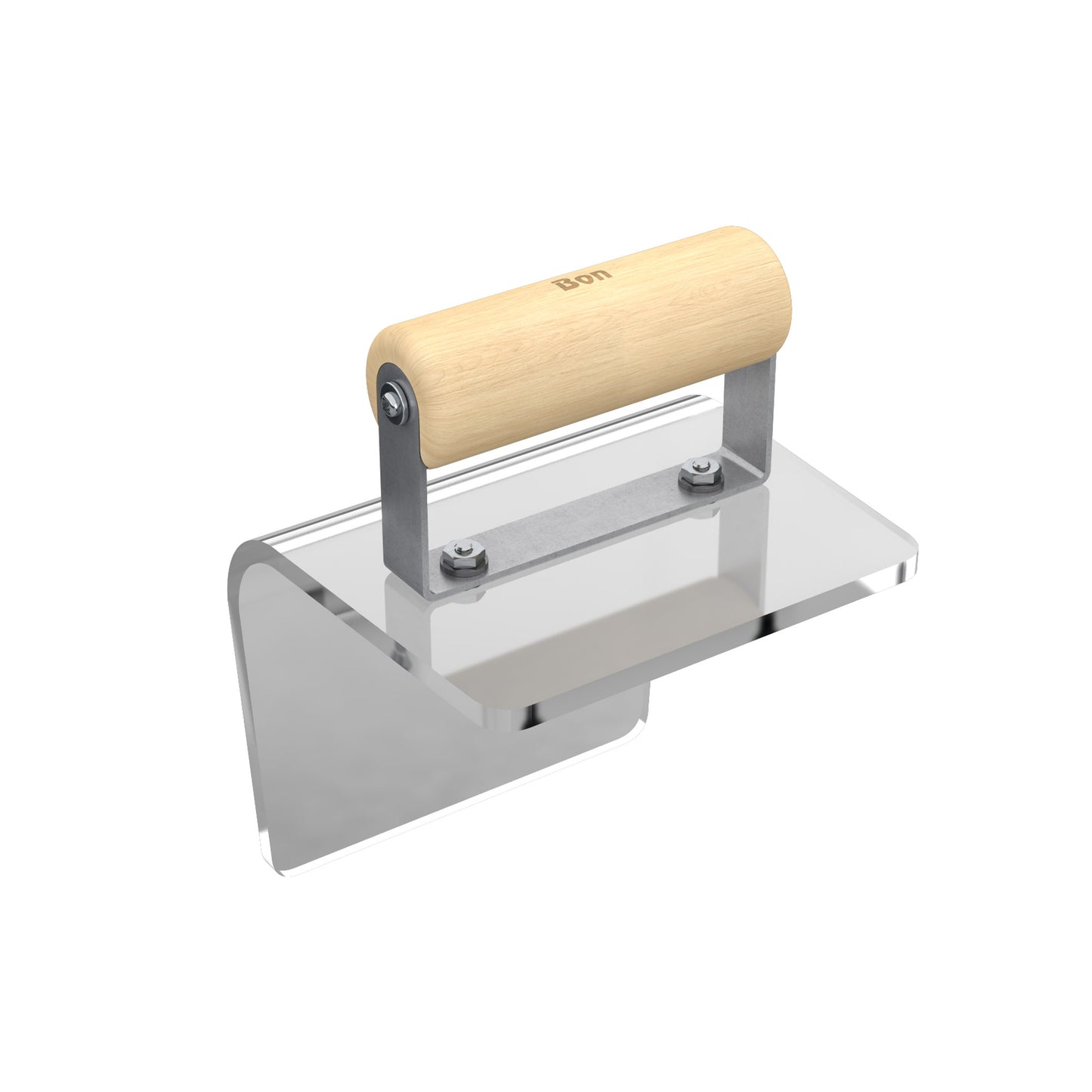 Ferramenta de degrau - Plexiglass - Exterior - 6 polegadas x 5 polegadas - Raio de 1 polegada - Lábio de 5 polegadas - Cabo de madeira (Bon 82-356)