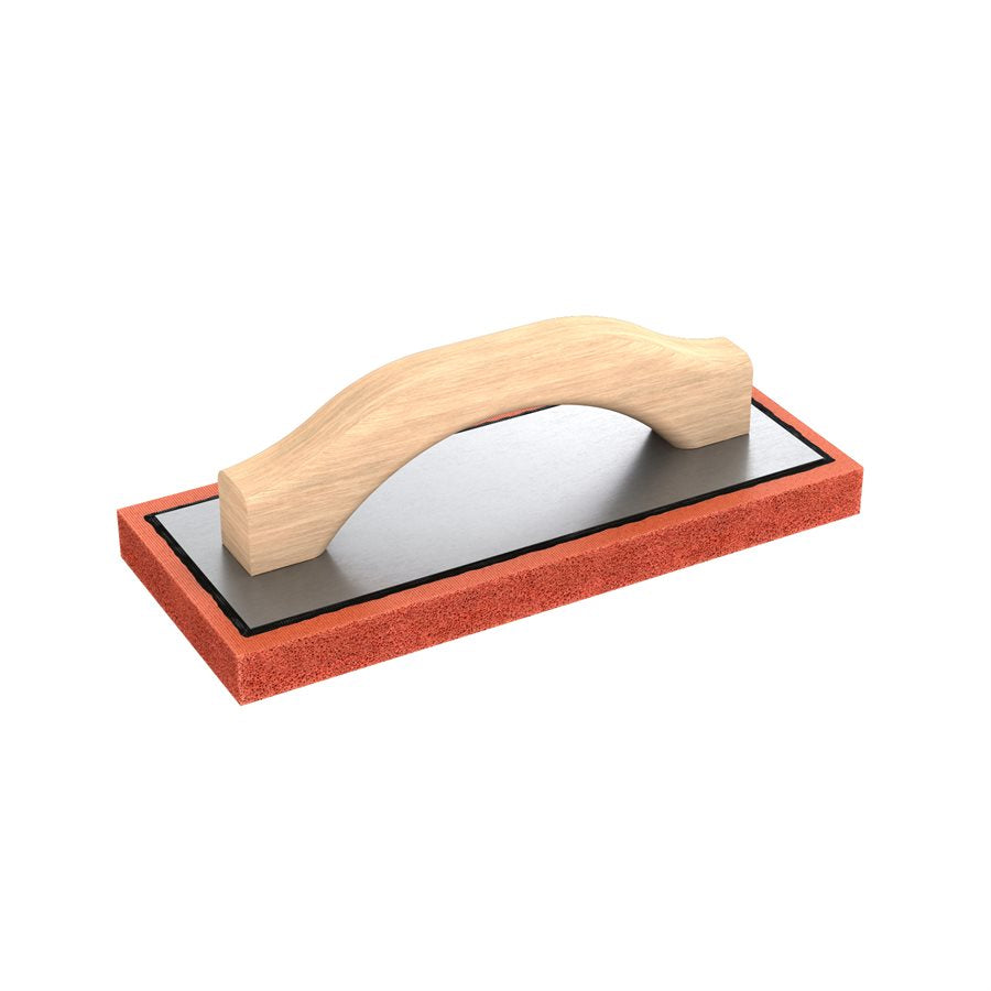 Red Rubber Float - 4" x 9.5 " x 3/4" - Wood Handle