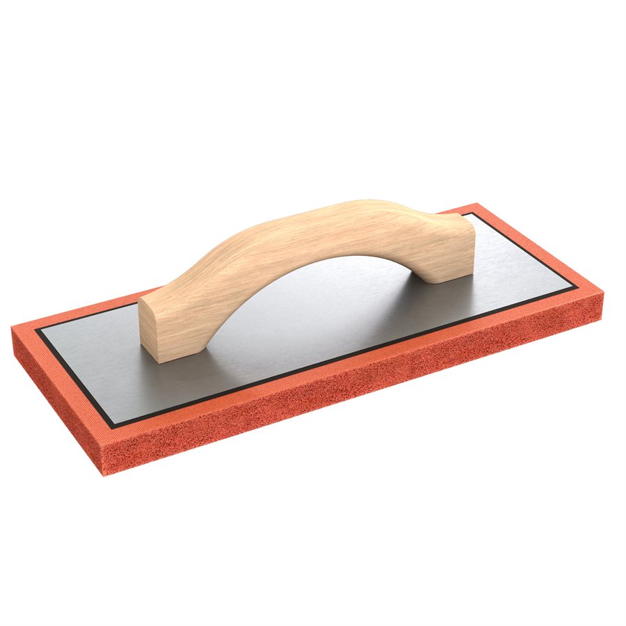 Red Rubber Float - 5" x 12" x 3/4" - Wood Handle