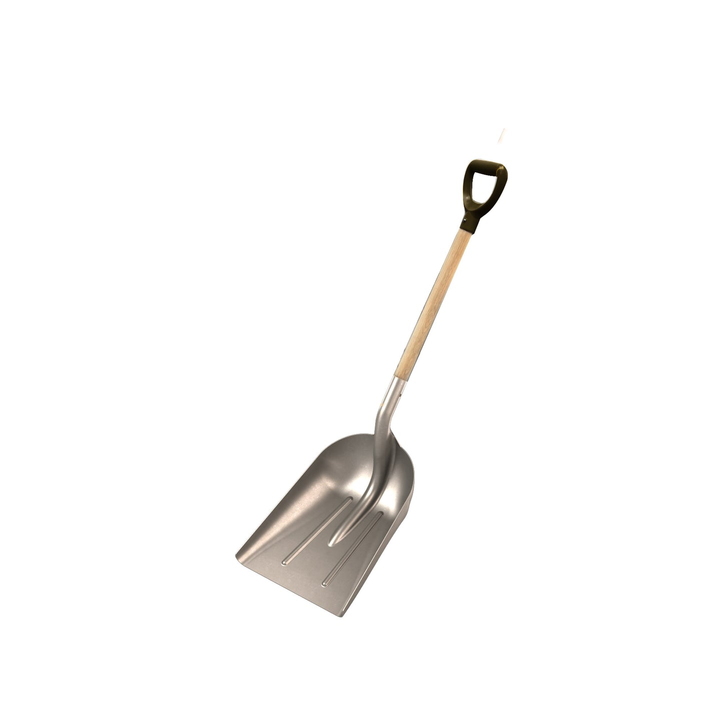 Scoop Shovel - Aluminum - 14.5" x 17.75" - 29" D Wood Handle