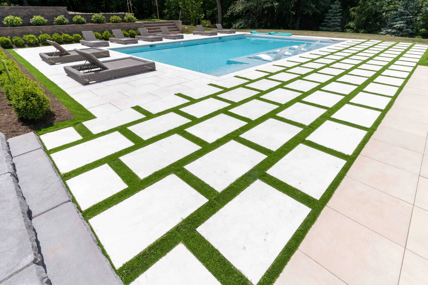 Aegean Cream Marble Pavers Sandblasted