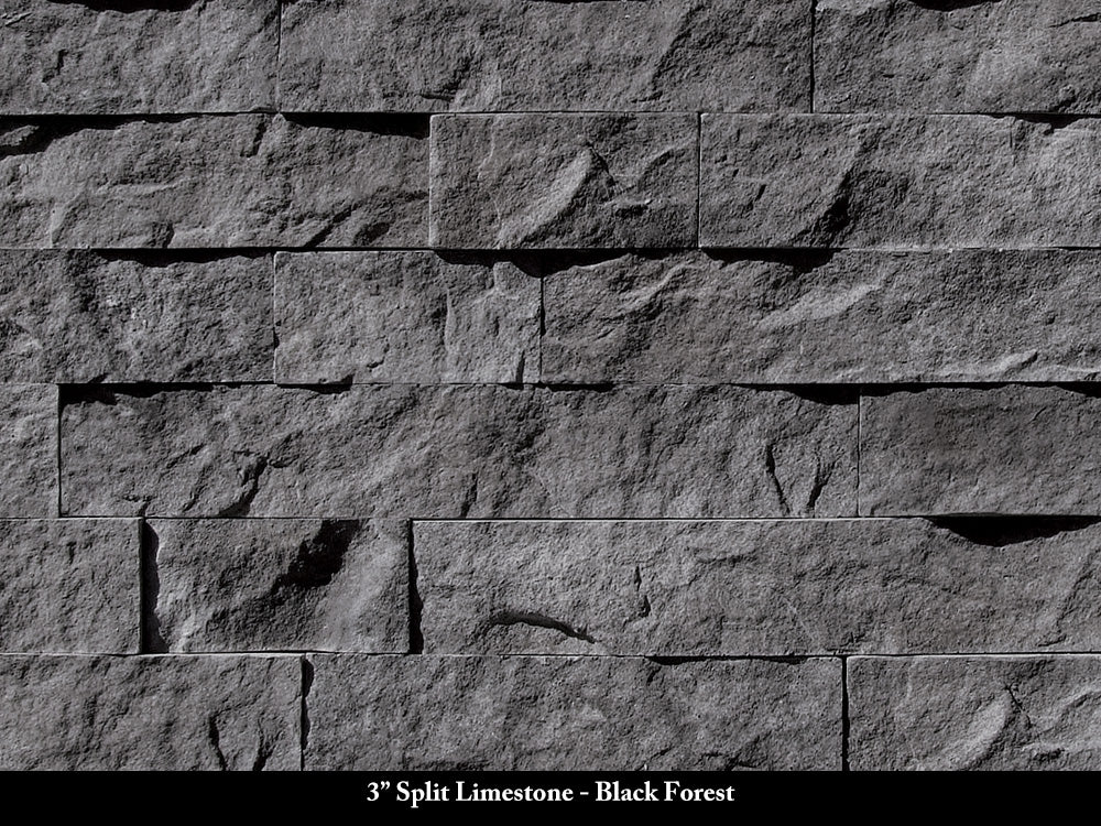 Black Forest 3-inch Split Limestone Stone Veneer