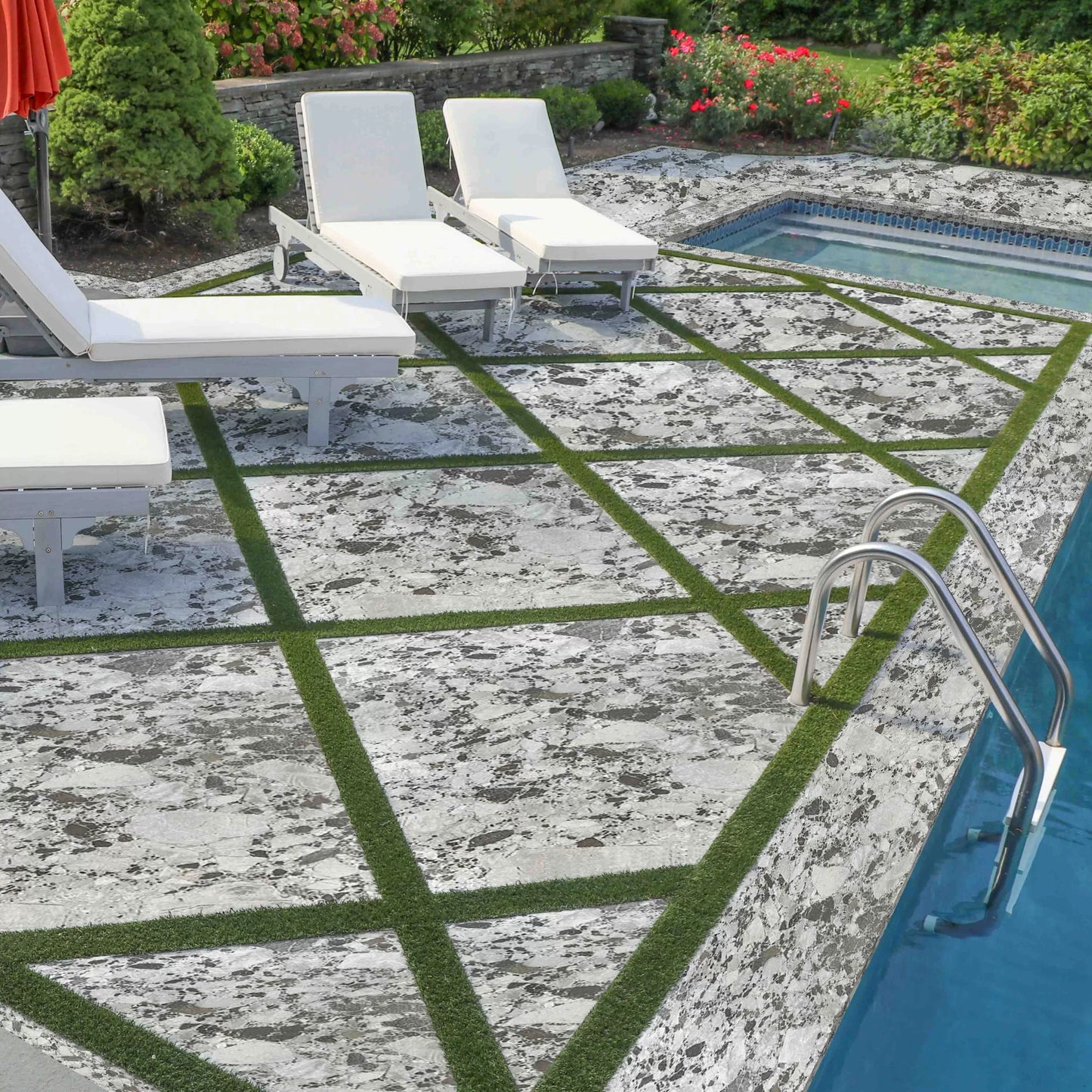 Black Velvet Marble Pavers Sandblasted