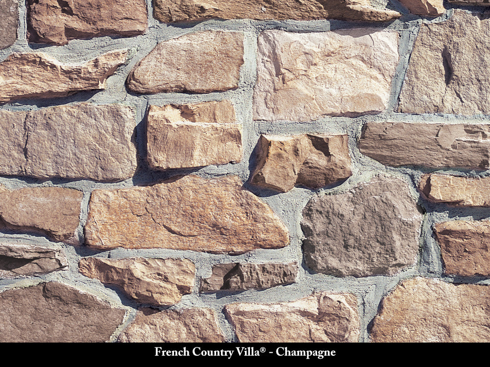 Champagne French Country Villa Stone Veneer