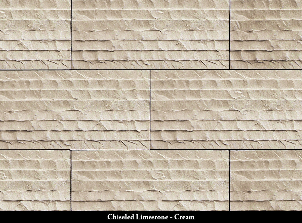 Cream Chiseled Limestone Stone Veneer