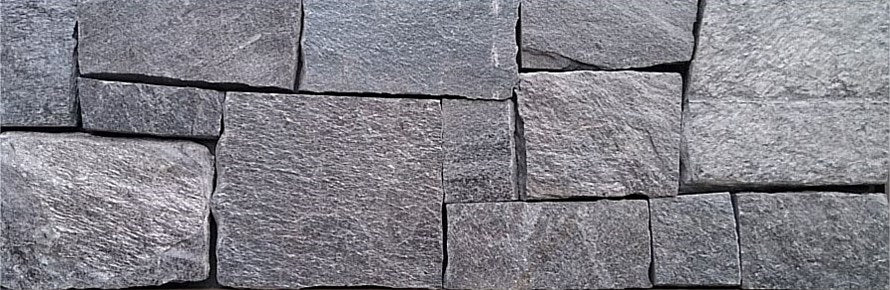 Revestimento de pedra quadrado e retangular