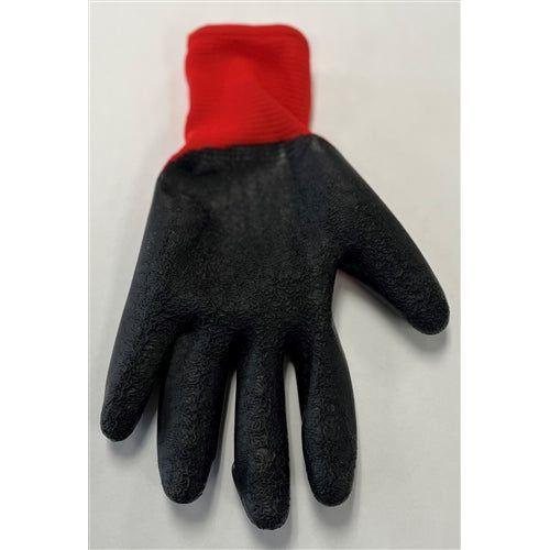 Red Nitrile Crinkle Cut Gloves Large