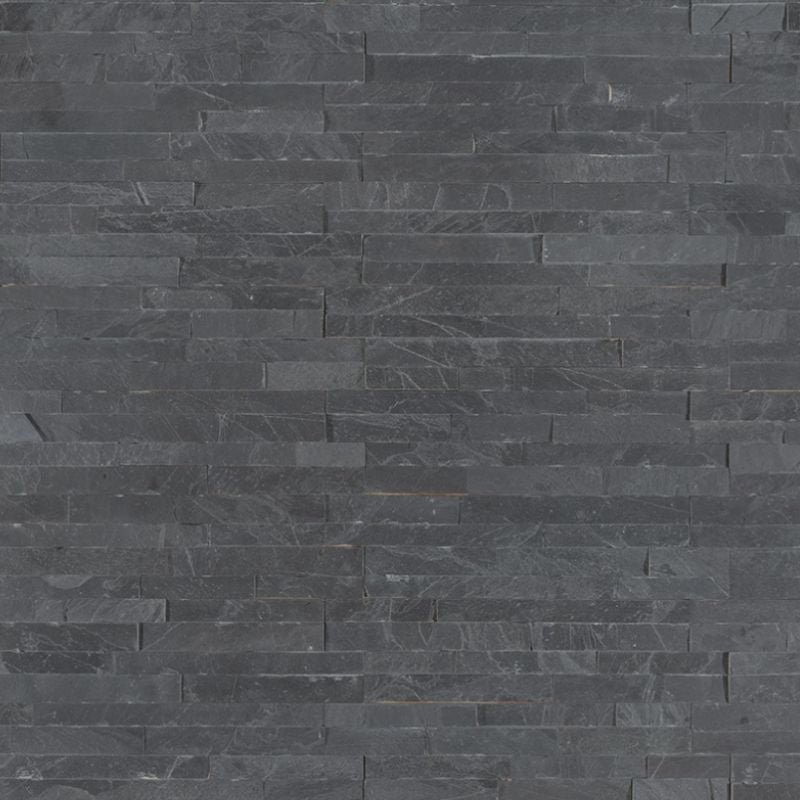 Mini folheado de pedra empilhada preta premium