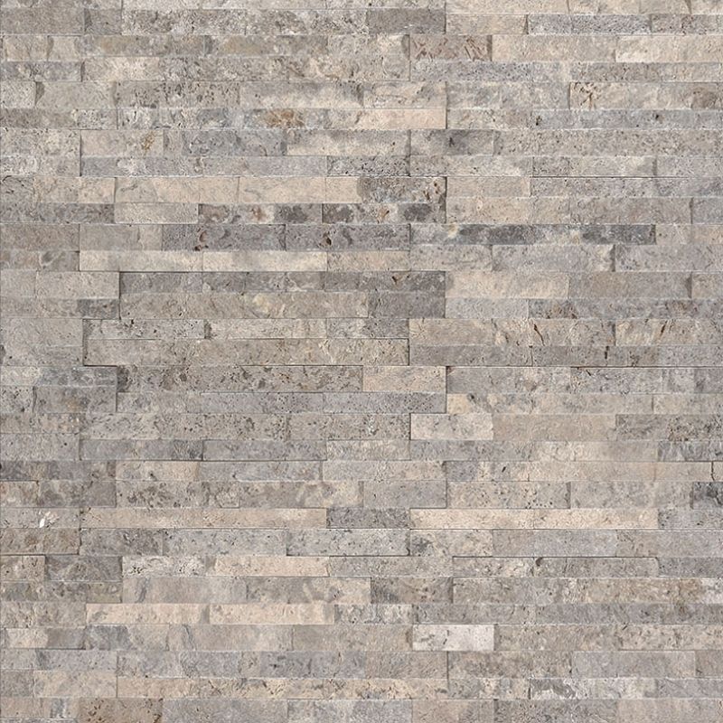 Silver Travertine Mini Stacked Stone Veneer