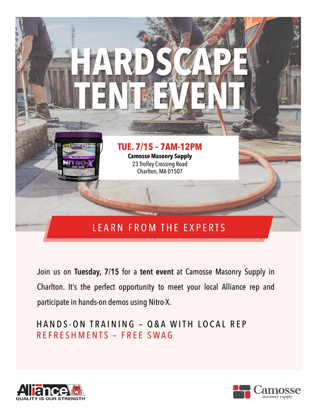Alliance Gator Hardscape Tent Event Tomorrow + Thursday!