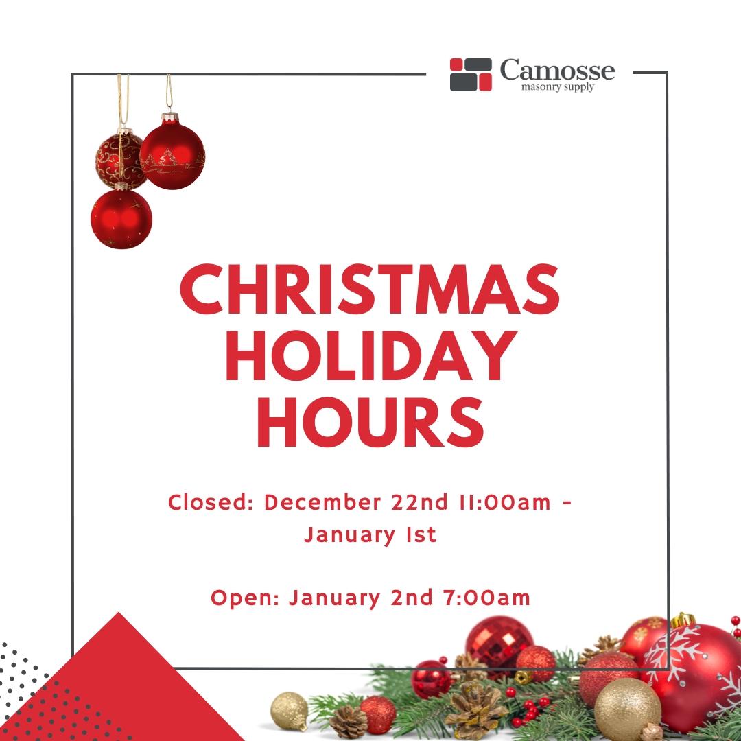 Christmas Holiday Hours