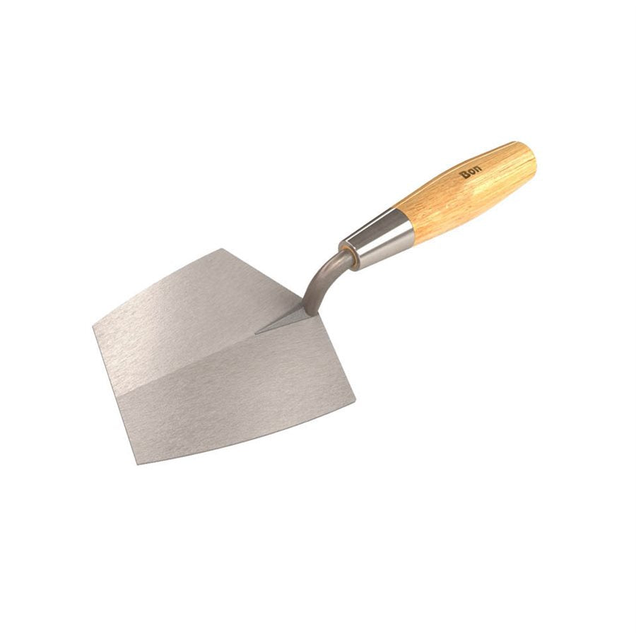 Bon® Bucket Trowel - Carbon Steel 7" x  5-1/2" Wood Handle