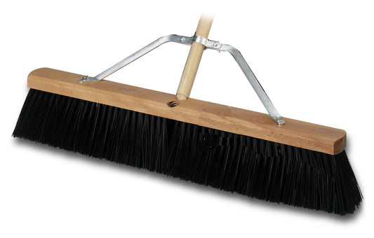 Concrete Floor Broom - Heavy Duty - 18-inch - 5 Foot Wood Handle (Bon 12-242)