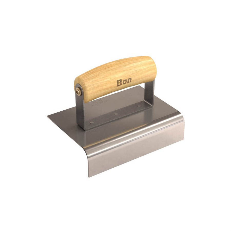 Canteadora - Acero inoxidable - 6" x 4" - Radio de 1/2" - Borde de 1-1/2" - Mango de madera