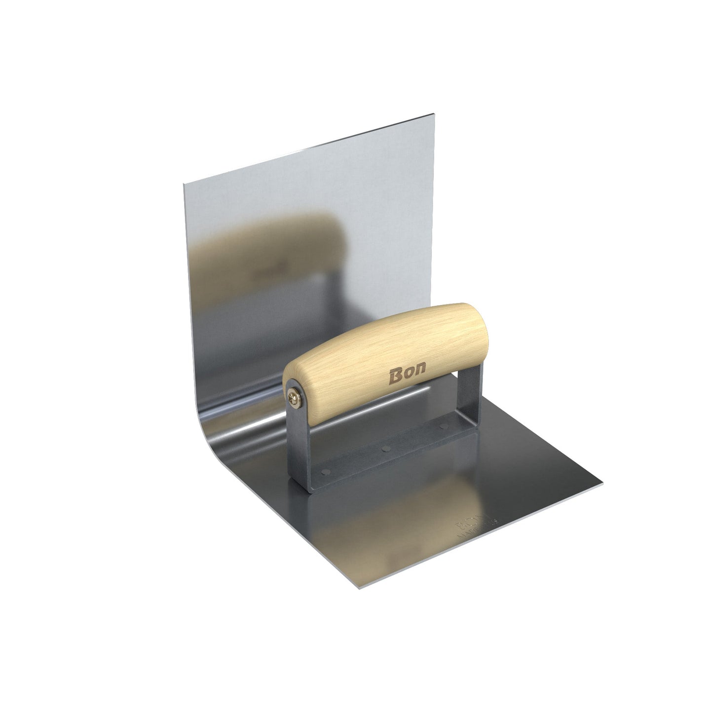 Base Tool - Stainless Steel - 6" x 6" - 1/2" Radius - 6" Lip - Wood Handle