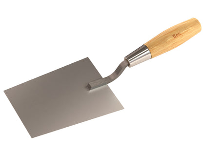 Bucket Trowel - Stainless Steel - 7-inch x 4 7/8-inch To 3 5/8-inch - Wood Handle (Bon 13-309)