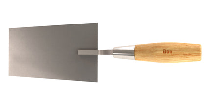 Bucket Trowel - Stainless Steel - 7-inch x 4 7/8-inch To 3 5/8-inch - Wood Handle (Bon 13-309)