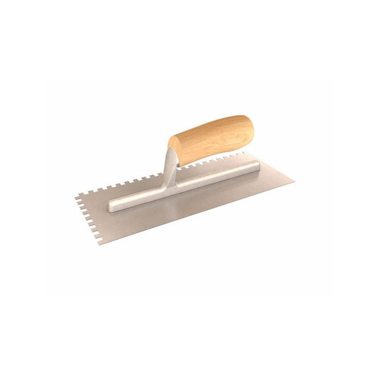Bon® Notched Trowel with Wood Handle - 11" x 4 1/2"