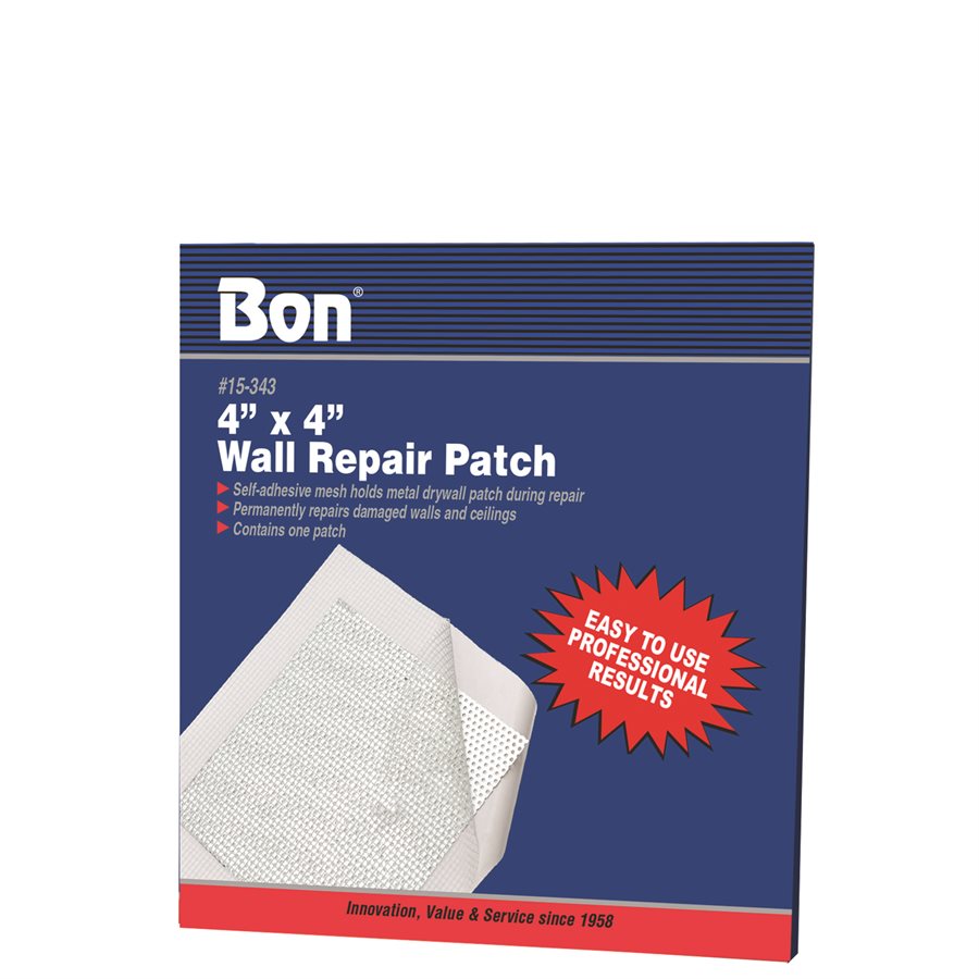 Bon® Aluminum Wall Repair Patch - 4" x 4" (Bulk Pack Of 50)