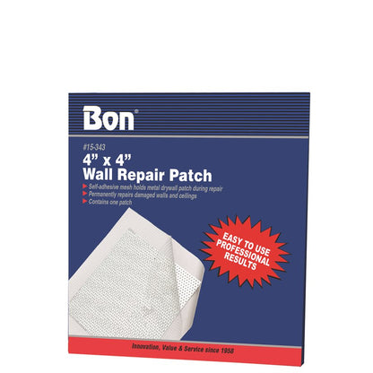 Bon® Aluminum Wall Repair Patch - 4" x 4" (Bulk Pack Of 50)