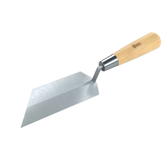 Bon® 45° Angle Margin Trowel - Right with Wood Handle - 6" x 2"