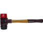 Simplex Mallet - Black Rubber/Red Plastic Face - 3.31 Lb. - Cast Iron Housing - Wood Handle