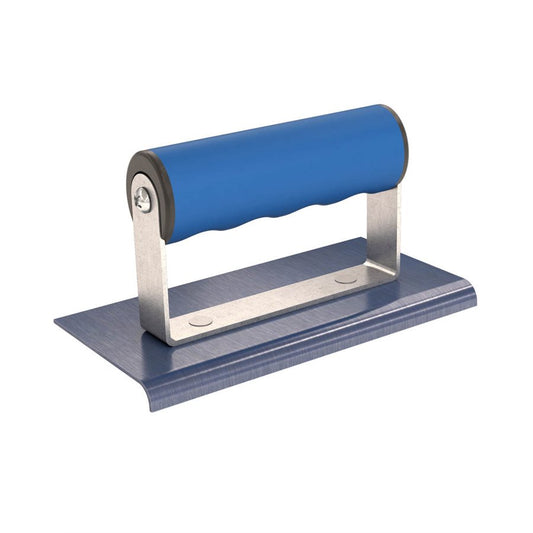 Bordeadora de acero azul, 6" x 3", radio de 1/4", borde de 3/8", agarre cómodo