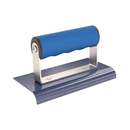 Bordeadora de acero azul, 6" x 3", radio de 1/2", borde de 5/8", agarre cómodo