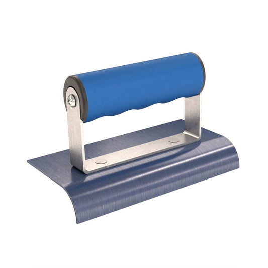 Canteadora de acero azul, 6" x 3", radio de 3/4", borde de 7/8", agarre cómodo