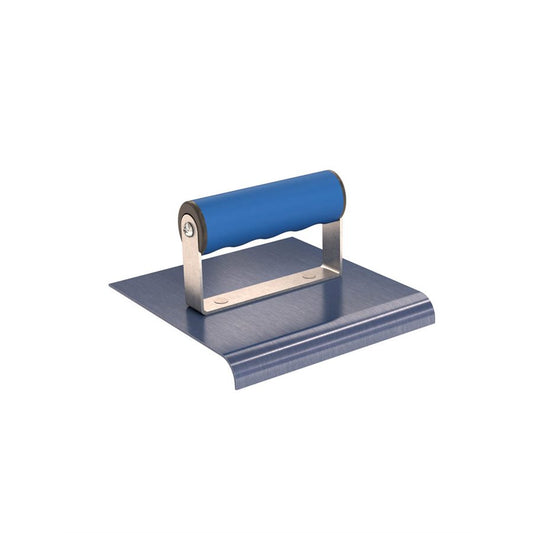 Bordeadora de acero azul, 6" x 6", radio de 1/2", borde de 5/8", agarre cómodo