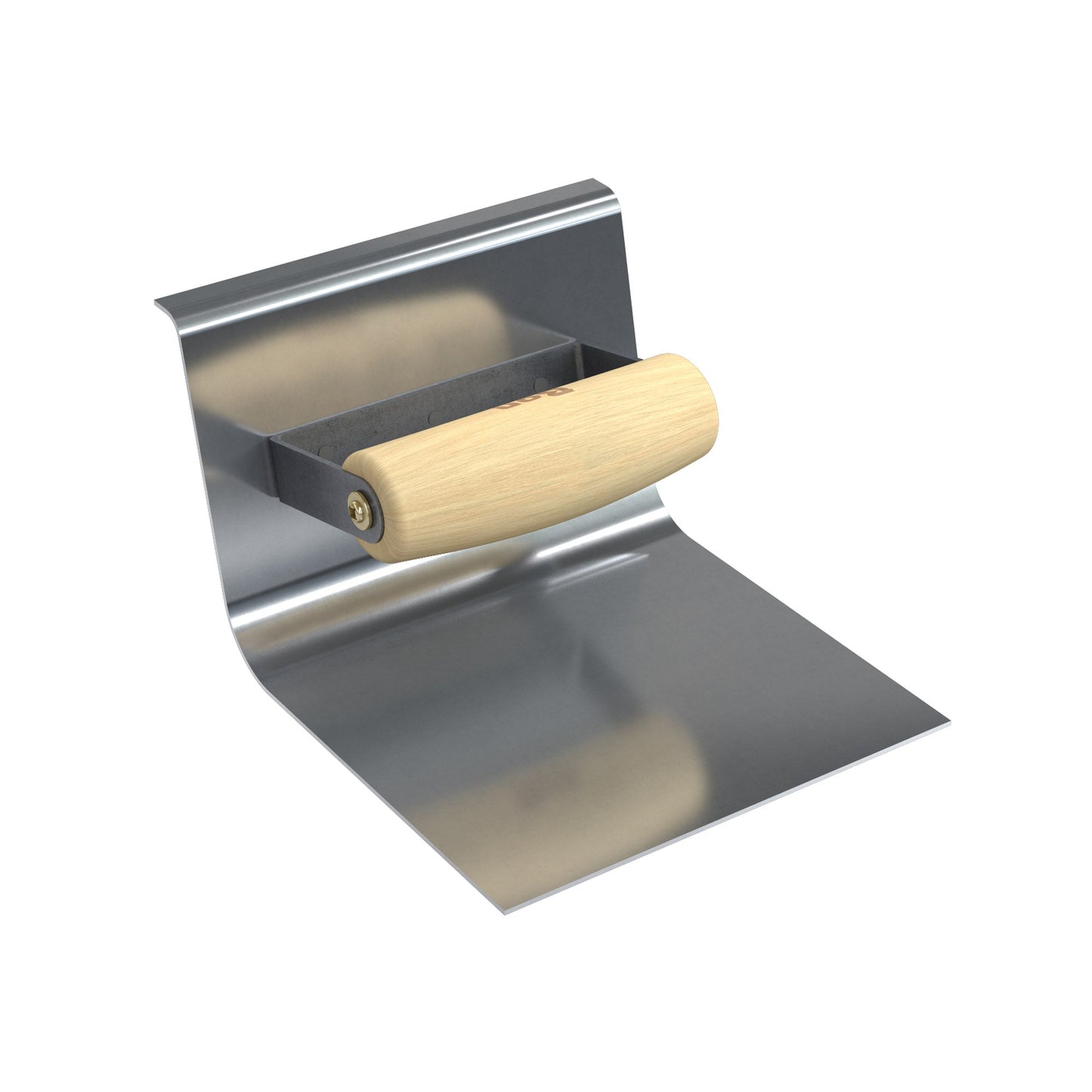 Base Tool - Stainless Steel - 6" x 6" - 1/2" Radius - 6" Lip - Wood Handle