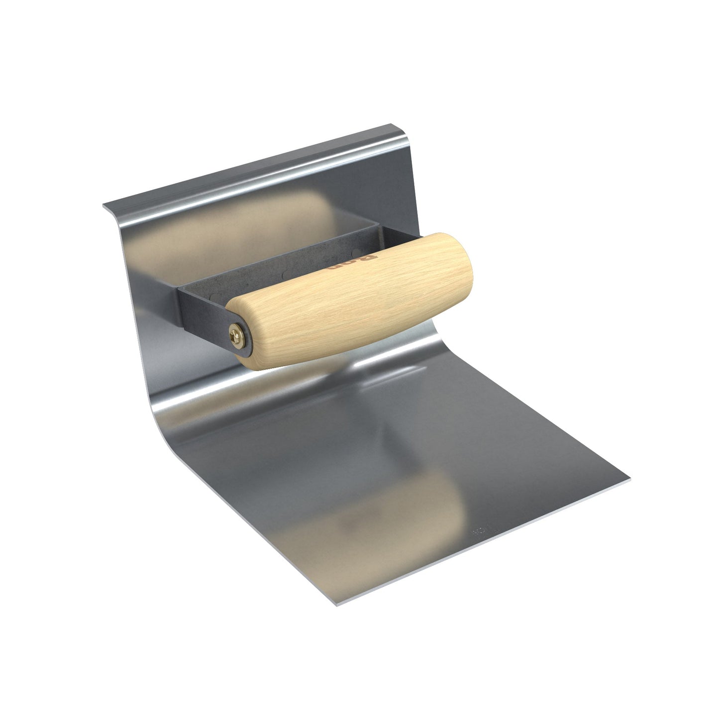Base Tool - Stainless Steel - 6" x 6" - 1/2" Radius - 6" Lip - Wood Handle
