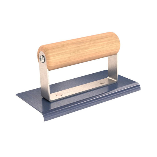 Canteadora de bordes de acero azul, 6" x 3", radio de 1/4", borde de 3/8", mango de madera