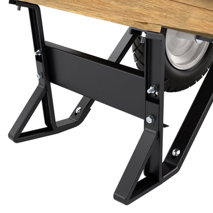 Barrow - Poly - 5.75 Cubic Foot Tray - Double Flatfree Tire - Wood Handle