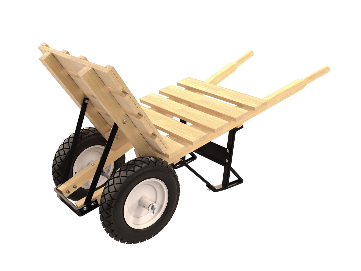 Brick & Tile Barrow - Double Flatfree Tire - Wood Handle (Bon 28-711)