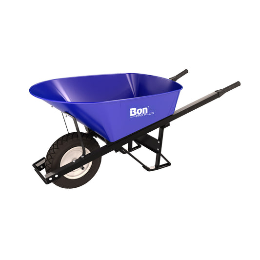 Barrow - Steel - 6 Cubic Feet Tray - Single Flatfree Tire - Steel Handle (Bon 28-904)