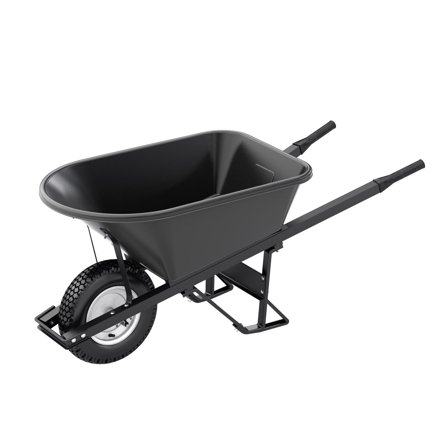 Barrow - Poly - 5 3/4 Cubic Feet Tray - Single Knobby Tire - Steel Handle (Bon 28-906)