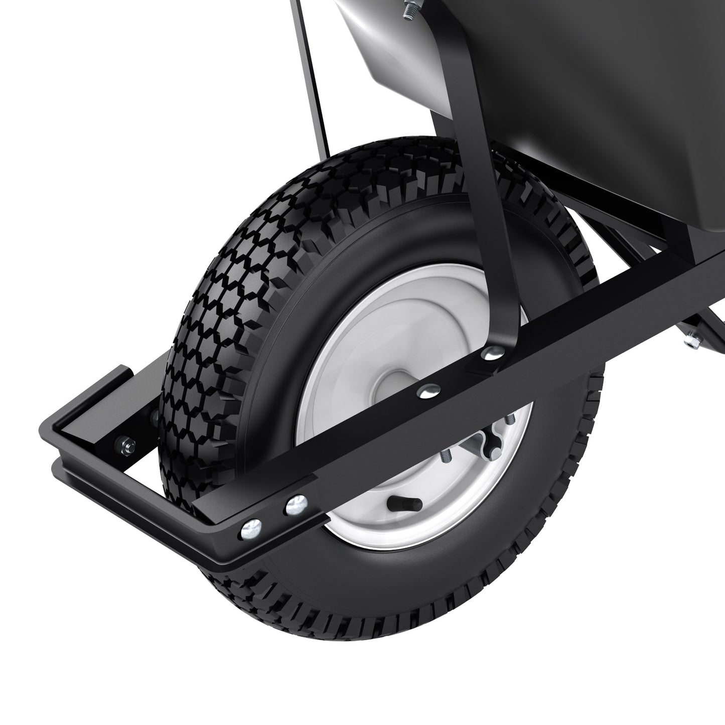 Barrow - Poly - 5 3/4 Cubic Feet Tray - Single Knobby Tire - Steel Handle (Bon 28-906)