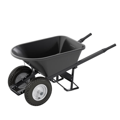 Barrow - Poly - 5.75 Cubic Feet Tray - Double Knobby Tire - Wood Handle