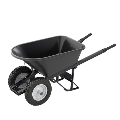 Barrow - Poly - 5 3/4 Cubic Feet Tray - Double Flatfree Tire- Steel Handle (Bon 28-911)