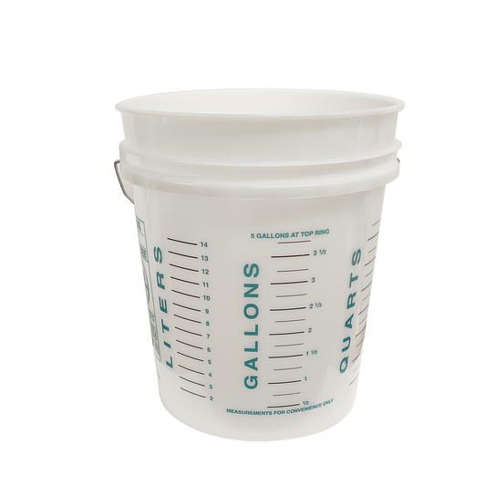 Cubo medidor transparente de 5 galones